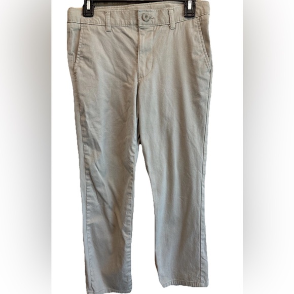 Boys Izod Khaki Pants 12 Husky Flat Front - Picture 1 of 7